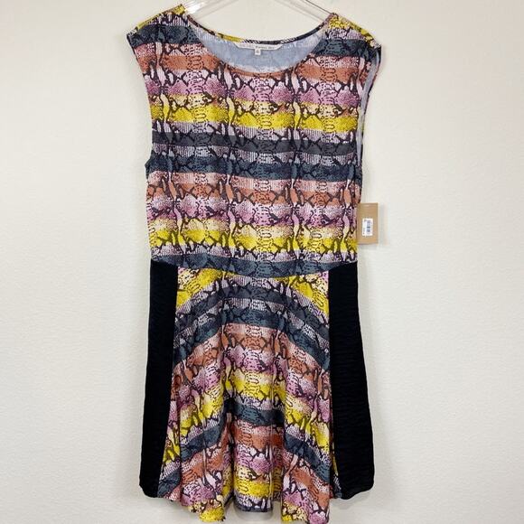 Rachel Roy | Snake Print Fit Flare Dress - Picture 2 of 7